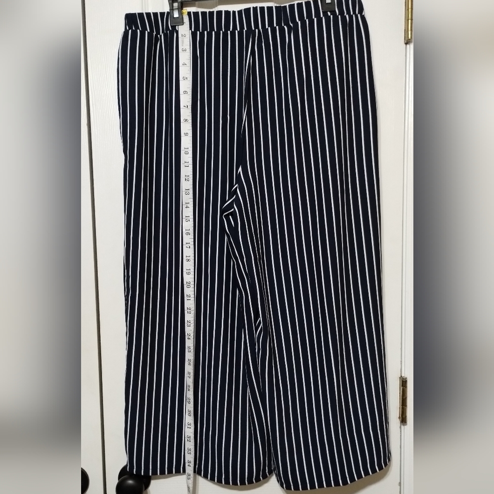 Signature Collection Women's Size XL Navy and White Striped Trousers - Picture 3 of 7